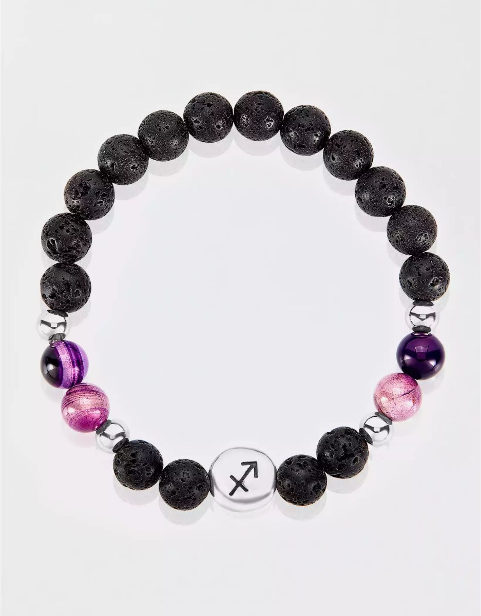 Bijoux American Eagle Zodiac Bead Bracelet Violette Homme | PGP-65810225